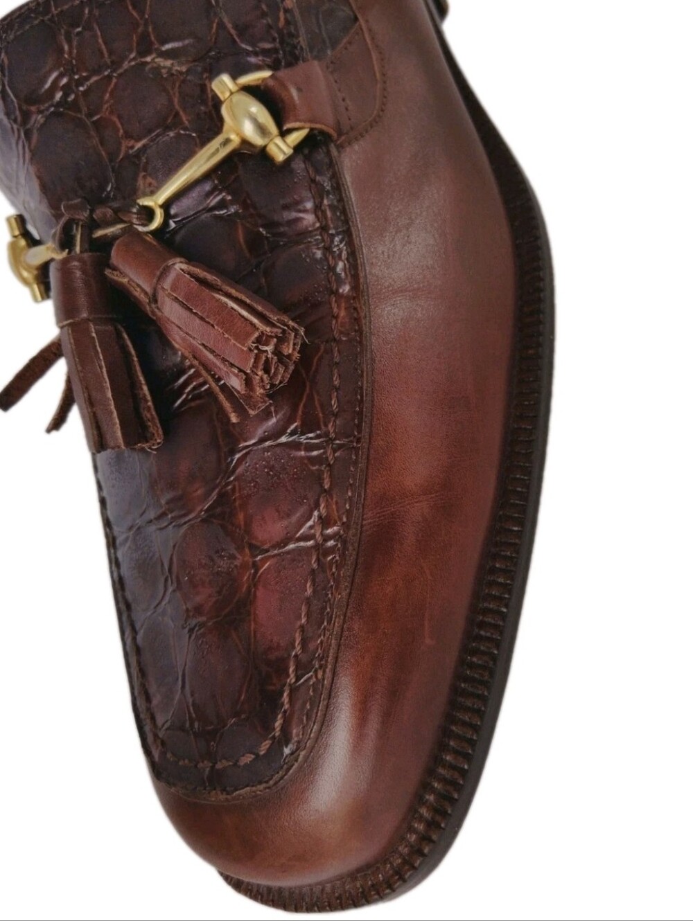 Caporicci Genuine Cayman Horsebit Tassel Loafers Size 8.5 ⬇️READ DESCRIPTION⬇️. - Picture 4 of 16